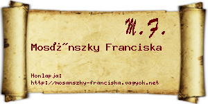 Mosánszky Franciska névjegykártya